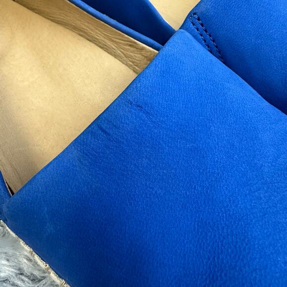 Dansko Lesley Blue Leather Espadrille Flats Size 39 US 8.5-9 Slip On Beach Cap - Picture 11 of 11